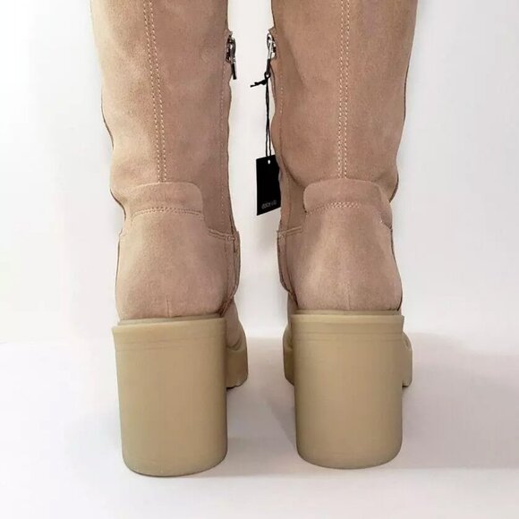 Dolce Vita Tall Leather Boots, 7.5W, Beige Suede, Wide Calf, WAS $250 *NEW!* - Picture 2 of 10